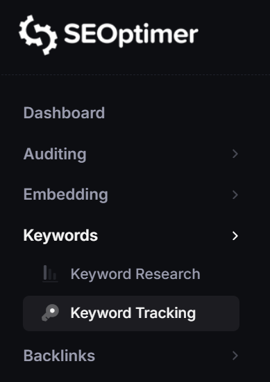 Keyword-Tracking in SEOptimer